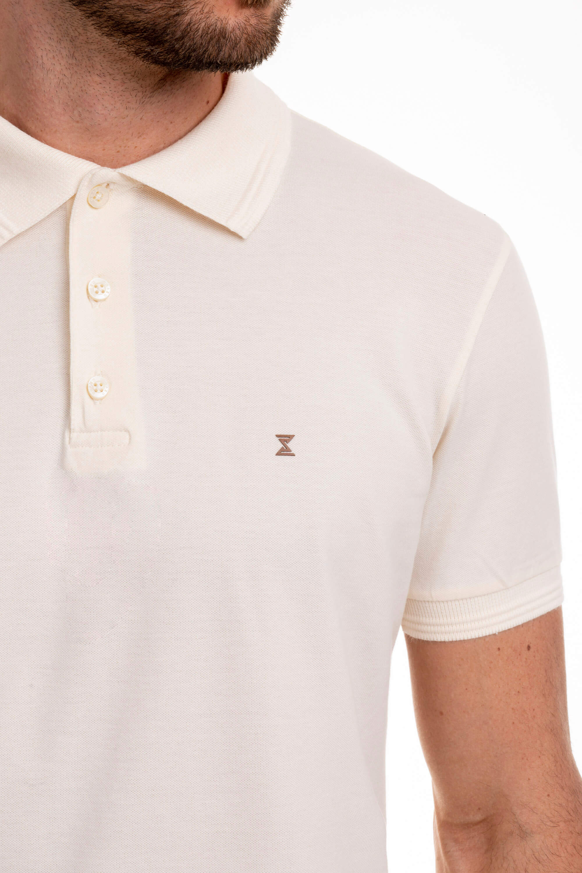 Camisa Polo Masculina Básica Off White