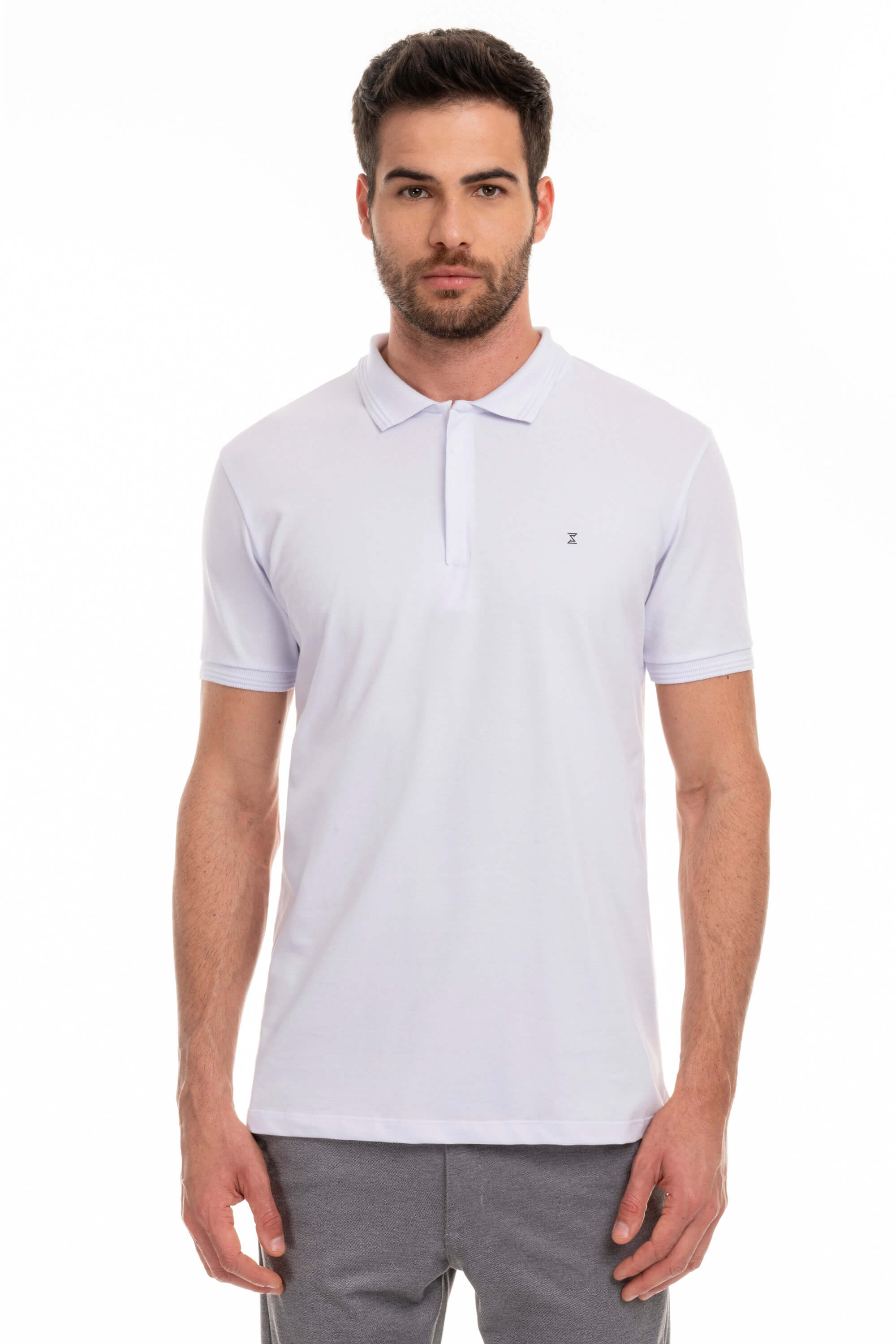POLO DE ZIPER CLOCKS BRANCO T