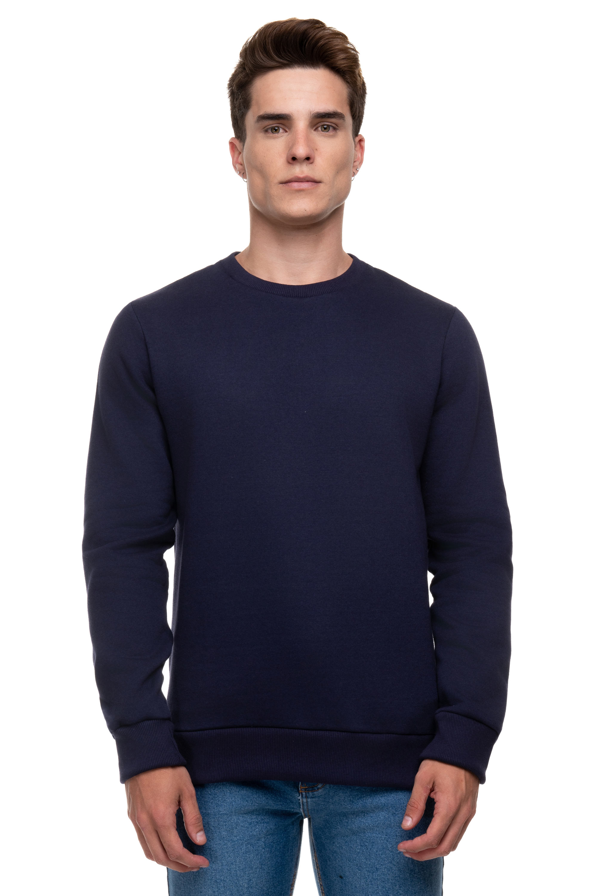 Blusa de moletom básica felpado masculina Azul Marinho