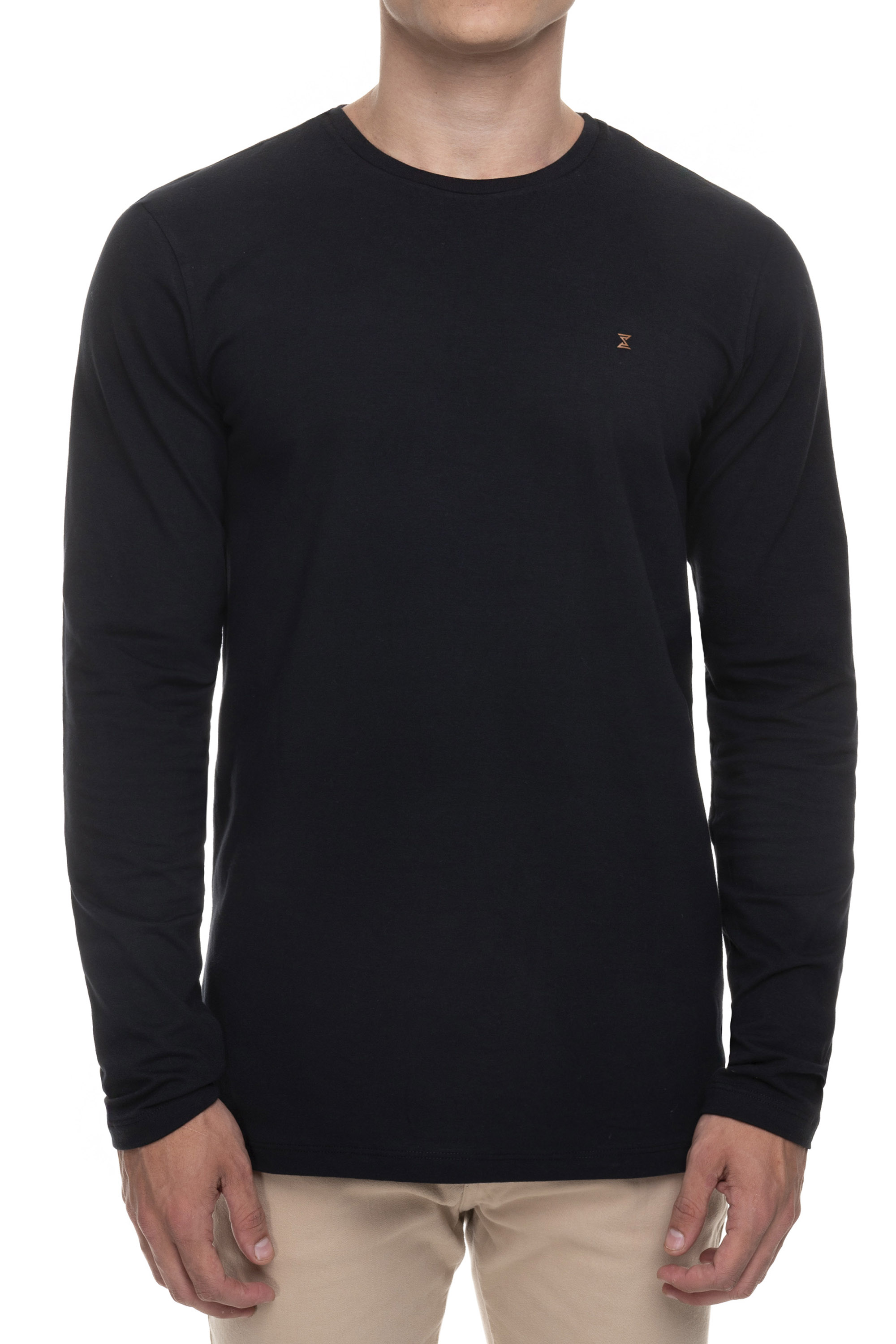 Camiseta Manga Longa Básica Masculina - Preto