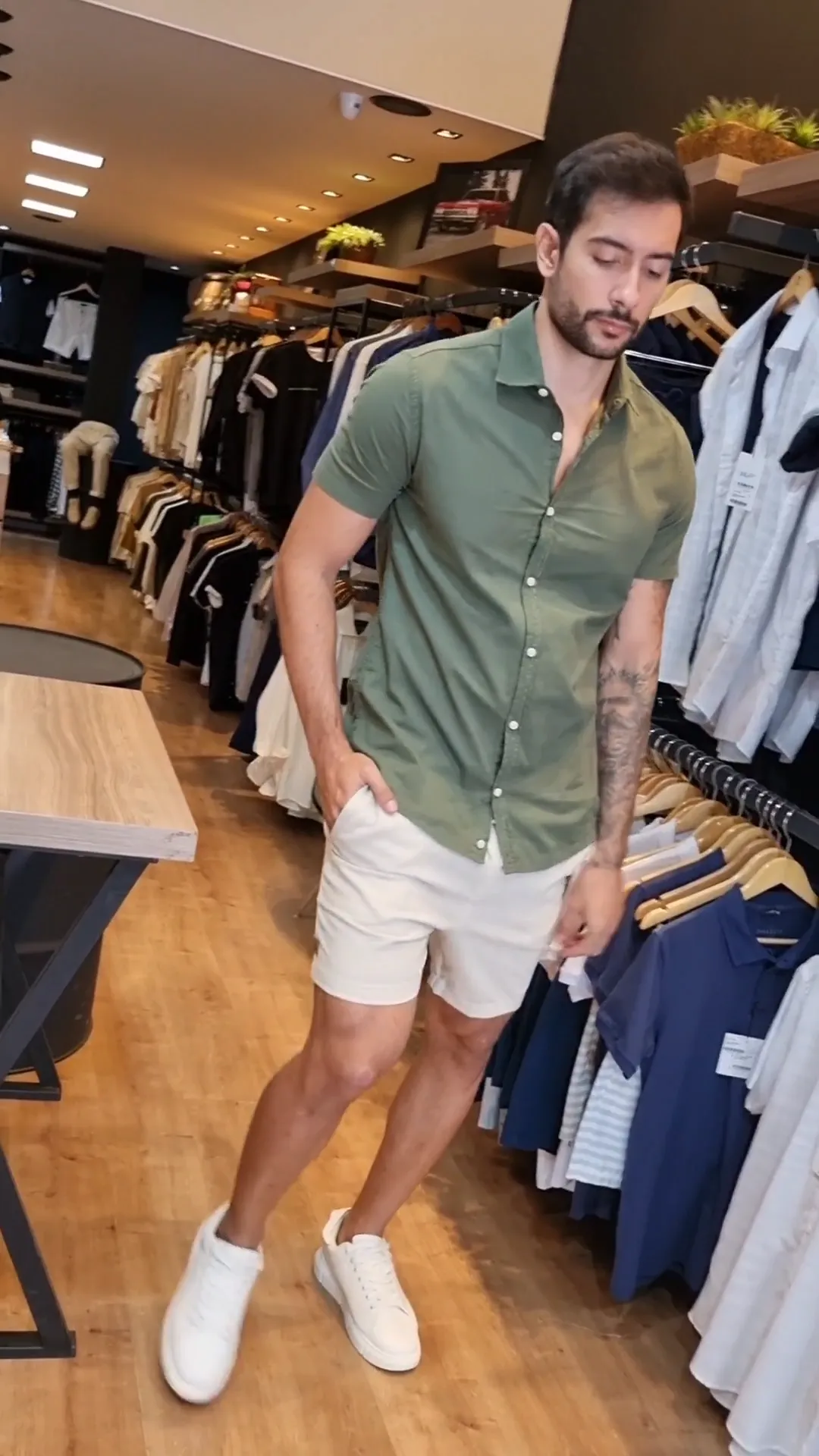 CAMISA MANGA CURTA MASCULINA AZUL MARINHO